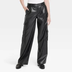 Women's High-Rise Straight Faux Leather Cargo Pants - A New Day™ Black -A New Day GUEST 05f34dc0 632b 4cf6 b3cd 208c5c798e67