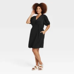 Women's Balloon Short Sleeve Mini Wrap Dress - A New Day™ -A New Day GUEST 078c12c6 2120 4ef9 9000 1e27c0786fe0