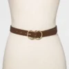 Women's Double Buckle Belt - A New Day™ Brown -A New Day GUEST 0932a683 5e2d 4df6 9488 29866642c59a