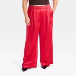 Women's High-Rise Wide Leg Satin Pants - A New Day™ -A New Day GUEST 17250d62 c313 47af 9f6b 7ec03913a349