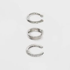 Sterling Silver Cubic Zirconia Ear Cuff Set - A New Day™