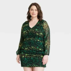 Women's Long Sleeve Ruched Front Bodycon Dress - A New Day™ -A New Day GUEST 21e677a5 851c 4032 a24f 9227b166273d