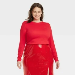 Women's Slim Fit Long Sleeve Ribbed Crewneck T-Shirt - A New Day™ -A New Day GUEST 2a0b1d18 595c 4325 afd0 6e6ceb9abdf2