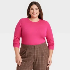 Women's Long Sleeve Slim Fit Crewneck T-Shirt - A New Day™ -A New Day GUEST 31bf5bc5 99c6 4634 9612 429e9e4ea46a