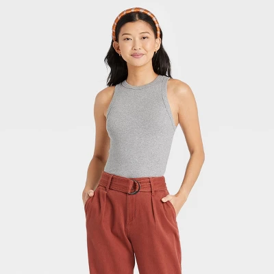 Women's Slim Fit Ribbed 3pk Bundle Tank Top - A New Day™ Black/White/Gray XS 3 Women's Slim Fit Ribbed 3pk Bundle Tank Top - A New Day™ Black/White/Gray XS