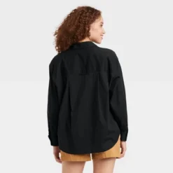 Women's Long Sleeve Oversized Button-Down Boyfriend Shirt - A New Dayâ„¢