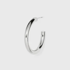 Sterling Silver Medium Tube Hoop Earrings - A New Day™ Silver