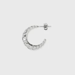 Silver Plated Brass Tapered Twist Hoop Earrings - A New Day™ Silver