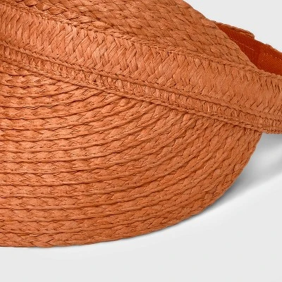 Braided Straw Visor Hat - A New Day™ Rust 4 Braided Straw Visor Hat - A New Day™ Rust - Image 2