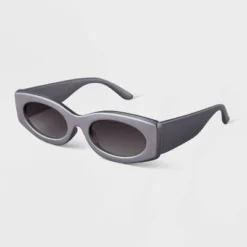 Women's Angular Oval Sunglasses - A New Day™ Silver