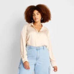 Women's Long Sleeve Button-Front Shirt - A New Day™ -A New Day GUEST 61d17851 9aaa 4964 bd5d b758a99c0de3