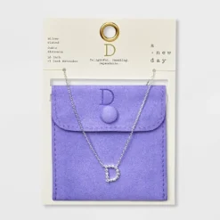 Silver Plated Cubic Zirconia Initial Pendant Necklace - A New Day™ Silver -A New Day GUEST 631faa6d 8a76 41ed bb3d fa03f5cd1ab5