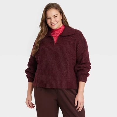 Women's Quarter Zip Pullover Sweater - A New Day™ 5 Women's Quarter Zip Pullover Sweater - A New Day™ - Image 3