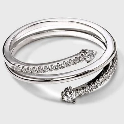 Silver Plated Wrap Cubic Zirconia Ring - A New Day™ 4 Silver Plated Wrap Cubic Zirconia Ring - A New Day™ - Image 2