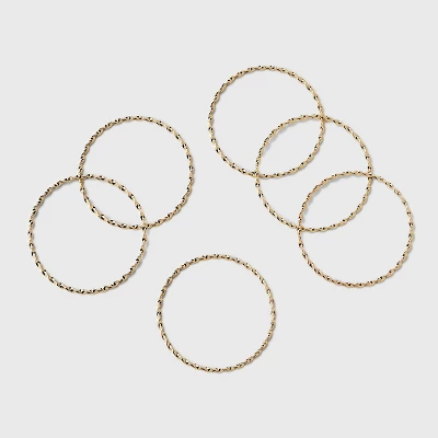 Twisted Bangle Bracelet Set 6pc - A New Day™ Gold 4 Twisted Bangle Bracelet Set 6pc - A New Day™ Gold - Image 2