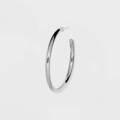 Silver Plated Brass Large Tube Hoop Earrings - A New Day™ Silver -A New Day GUEST 894d4cae 4534 42b1 8232 04b3cbc8eb3a