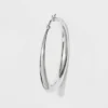 Silver Plated Graduated Hoop Earrings 50mm - A New Day™ Silver -A New Day GUEST 8bb389c1 d3fe 4386 870e aabce190253e