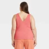 Women's Plus Size Textured Tank Top - A New Day™ Pink 4X