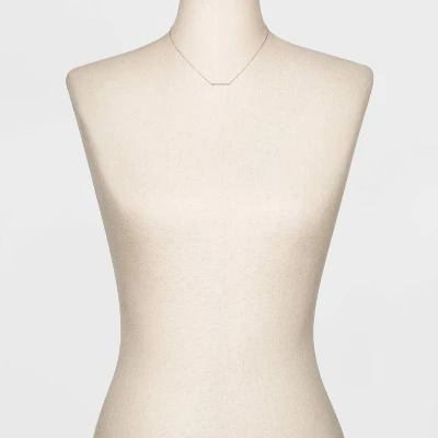 Sterling Silver Bezel Cubic Zirconia Bar Chain Necklace - A New Day™ Silver/Clear 3 Sterling Silver Bezel Cubic Zirconia Bar Chain Necklace - A New Day™ Silver/Clear