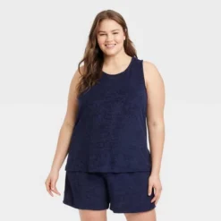 Women's Terry Tank Top - A New Day™ Navy Blue -A New Day GUEST 9f906bae 6949 464c a95c cfea296b36b0