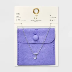 Silver Plated Cubic Zirconia Initial Pendant Necklace - A New Day™ Silver -A New Day GUEST a6f31160 4ed6 486e b5d1 5246ad840fc4