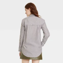 Women's Long Sleeve Relaxed Fit Button-Down Boyfriend Shirt - A New Dayâ„¢