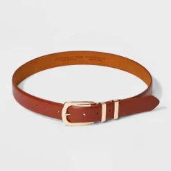 Women's Double Buckle Belt - A New Day™ Cognac