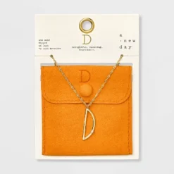 Gold Dipped Scattered Cubic Zirconia Initial Pendant Necklace - A New Day™ Gold -A New Day GUEST c4aad357 e656 4e3e 8f94 2d3eddbf45b4
