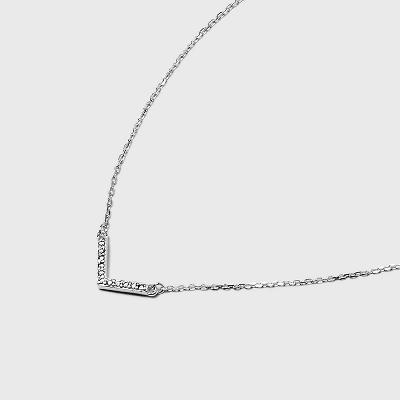 Sterling Silver Cubic Zirconia Chevron Chain Necklace - A New Day™ Silver 5 Sterling Silver Cubic Zirconia Chevron Chain Necklace - A New Day™ Silver - Image 3