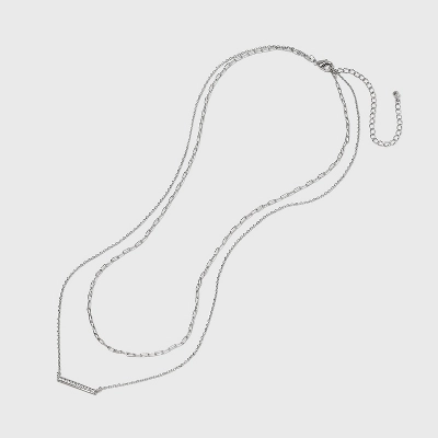 Sterling Silver Cubic Zirconia Multi-Strand Necklace - A New Day™ Silver 4 Sterling Silver Cubic Zirconia Multi-Strand Necklace - A New Day™ Silver - Image 2