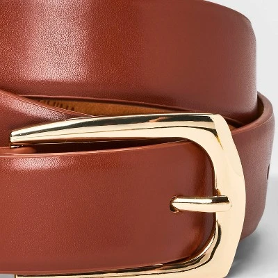 Women's Double Buckle Belt - A New Day™ Cognac 4 Women's Double Buckle Belt - A New Day™ Cognac - Image 2