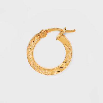 14K Gold Plated Click Top Duo Hoop Earring Set 2pc - A New Day™ Gold 3 14K Gold Plated Click Top Duo Hoop Earring Set 2pc - A New Day™ Gold