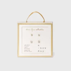 14K Gold Plated Cubic Zirconia Duo Stud Earrings - A New Day™ -A New Day GUEST fdf93ff5 9ada 4657 8afd 3676cc4fbbf6