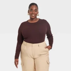 Women's Long Sleeve Slim Fit Crewneck T-Shirt - A New Day™ -A New Day GUEST ff9d5f92 85f8 4dc8 bb3e 72d32cdb94fd